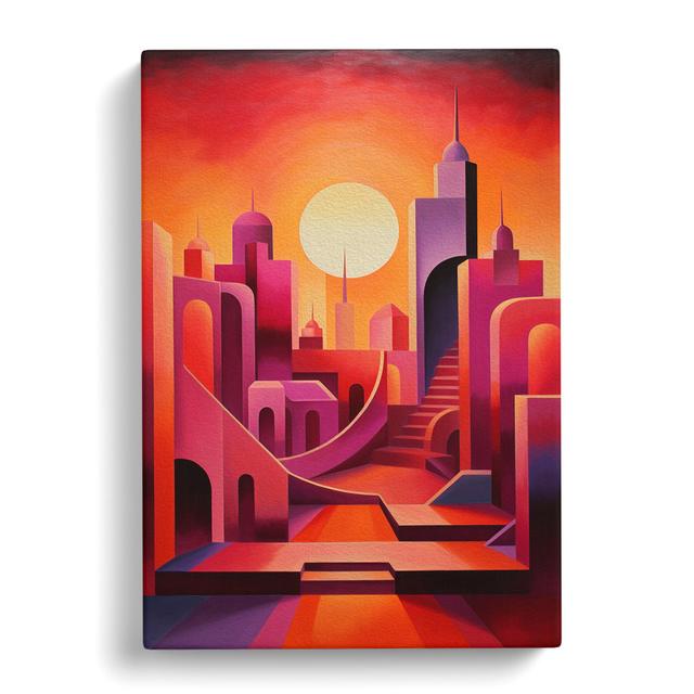 Sunset Hard Edge - Print 17 Stories Size: 60cm H x 40cm W x 3cm D on Productcaster.