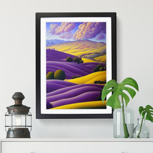 Lavender Field Painting Vol.1 - Picture Frame Graphic Art Big Box Art Size: 46cm H x 34cm W x 2cm D, Frame Colour: Black on Productcaster.