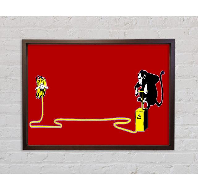 Banana Monkey Detonator Red - Single Picture Frame Art Prints on Canvas Bright Star Size: 59.7cm H x 84.1cm W on Productcaster.