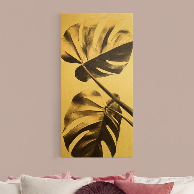 Monstera Leaves - Wrapped Canvas Graphic Art on Canvas 17 Stories Size: 60cm H x 30cm W on Productcaster.