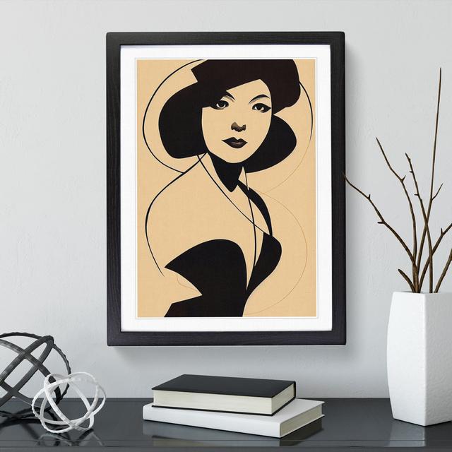 Classic Portrait of a Woman No.2 - Picture Frame Graphic Art Rosdorf Park Frame Colour: Black, Size: 64cm H x 46cm W x 2cm D on Productcaster.