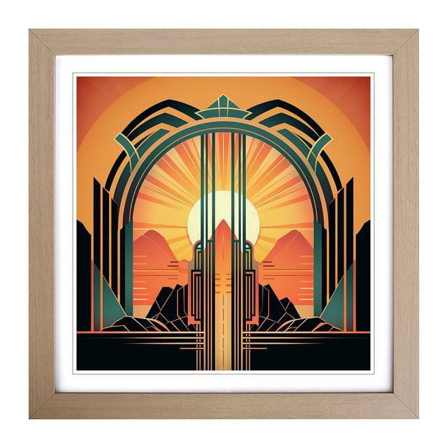 Sunrise Art Deco No.13 - Single Picture Frame Art Prints on Wood Marlow Home Co. Format: Oak on Productcaster.