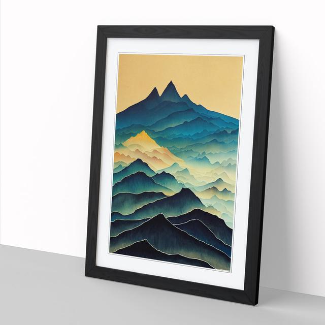 Watercolour Mountains Vol.1 - Single Picture Frame Graphic Art Alpen Home Size: 64cm H x 46cm W x 2cm D, Frame Option: Black on Productcaster.