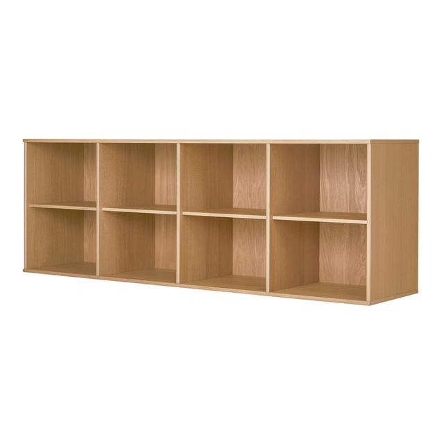 Mistral 61cm H x 220cm W Bookcase Hammel Furniture Colour: Oak White Pigm. on Productcaster.