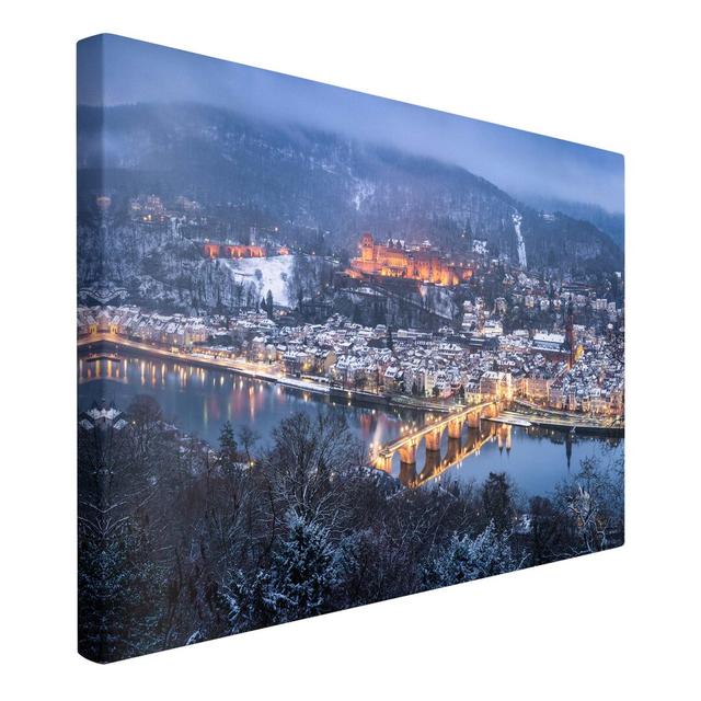 Wintry Heidelberg by Jan Becke - Wrapped Canvas Photograph Ebern Designs on Productcaster.