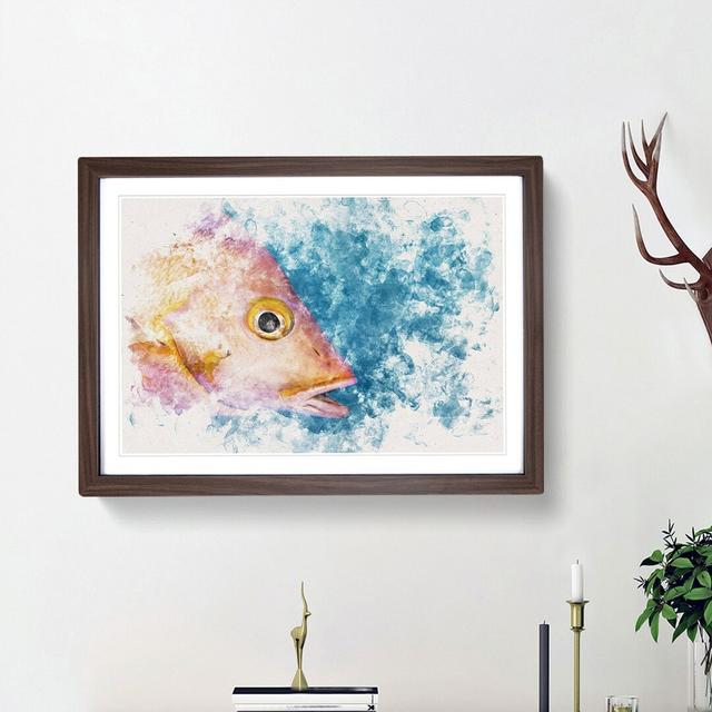 Pink Snapper Fish - Picture Frame Painting Print East Urban Home Size: 62cm H x 87cm W x 2cm D, Frame Option: Walnut Framed on Productcaster.