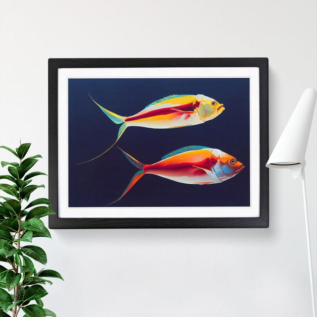 Prime Fish House of Hampton Frame Colour: Black Framed, Size: 34cm H x 46cm W x 2cm D on Productcaster.