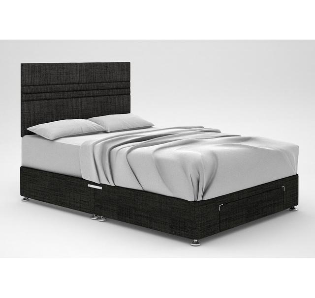 Ostara Divan Bed Base 17 Stories Colour: Charcoal, Storage Type: End Drawer, Size: Super King (6') on Productcaster.