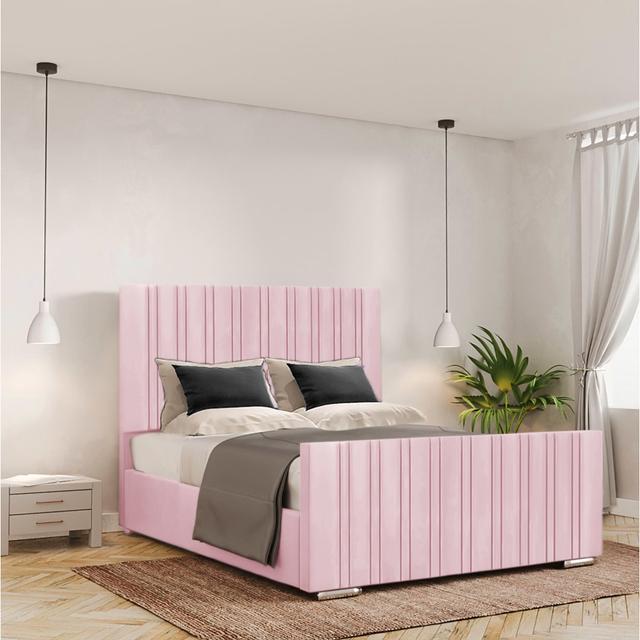 Theophilos Bed Frame Fairmont Park Colour: Pink, Size: Single (3') on Productcaster.