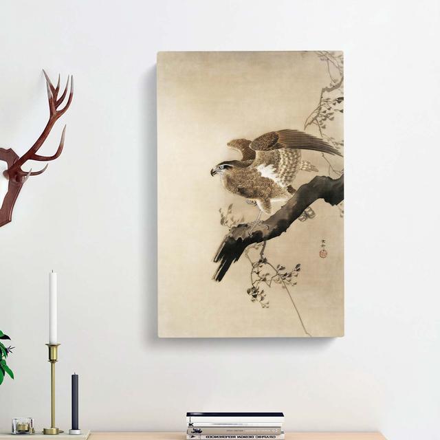 Hawk by Ohara Koson - Wrapped Canvas Painting Print East Urban Home Size: 50cm H x 35cm W x 3cm D on Productcaster.