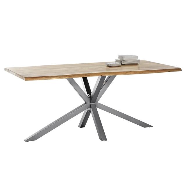 Searle Dining Table Williston Forge Size: H80 x L240 x W100cm, Table Base Colour: Silver on Productcaster.