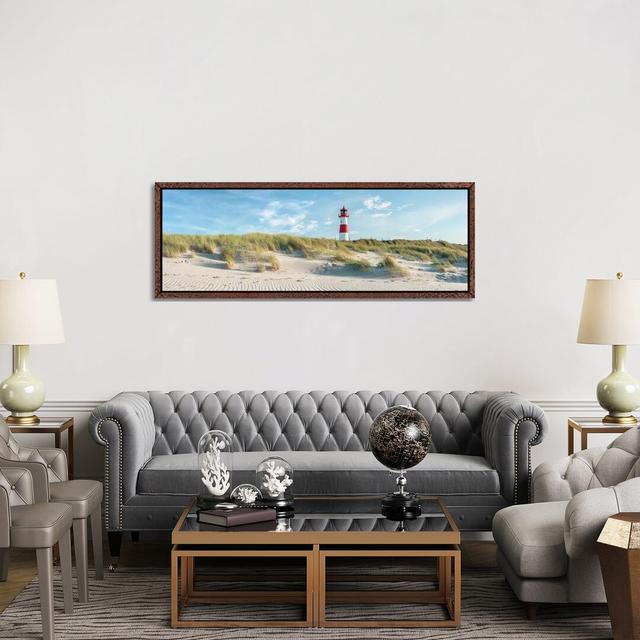 Sylt Panorama With Lighthouse List Ost by Jan Becke - Panoramic Gallery-Wrapped Canvas Giclée on Canvas Longshore Tides Format: Classic Wood Framed, S on Productcaster.