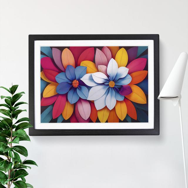 Edgy Modern Flowers Abstract - Picture Frame Graphic Art 17 Stories Frame Colour: Black Frame, Size: 46cm H x 64cm W x 2cm D on Productcaster.