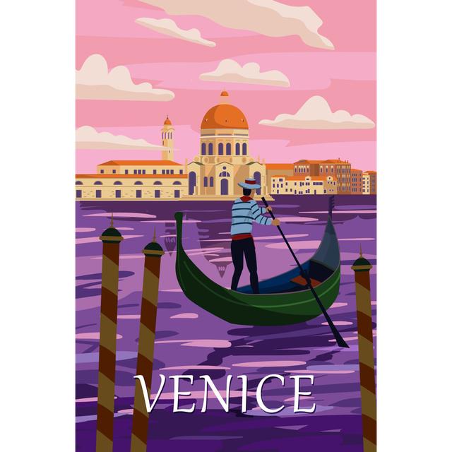 Poster Venice Italia by Vectorup - Wrapped Canvas Graphic Art Breakwater Bay Size: 122cm H x 81cm W on Productcaster.