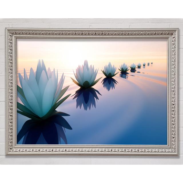 Waterlillies Lined Up - Single Picture Frame Art Prints Bright Star Size: 100cm H x 141.4cm W x 3cm D on Productcaster.