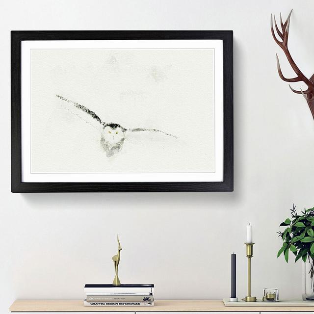 Snowy Owl in Abstract - Picture Frame Graphic Art Print East Urban Home Frame Option: Black Framed, Size: 27cm H x 36cm W x 2cm D on Productcaster.