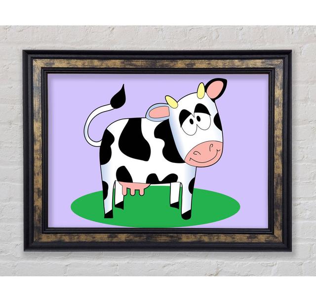 Happy Cow Lilac Framed Print Bright Star Size: 21cm H x 42cm W on Productcaster.