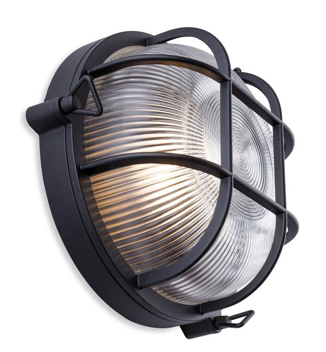 Caselli Black 9.44cm H Ribbed Outdoor Bulkhead Light House of Hampton on Productcaster.