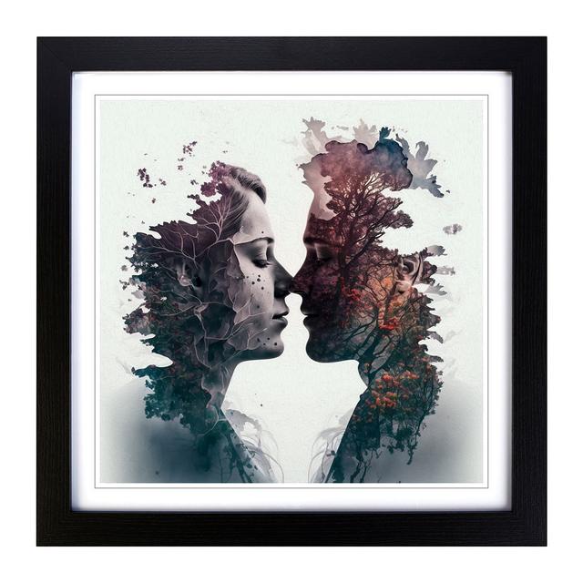 Lovers Double Exposure No.1 - Single Picture Frame Art Prints on Wood 17 Stories Format: Black on Productcaster.