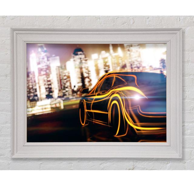 Golden City Framed Print Ebern Designs Size: 21cm H x 42cm W on Productcaster.