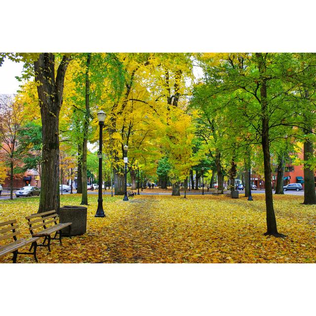 Autumn In A City by Strekoza2 - Wrapped Canvas Print Marlow Home Co. Size: 51cm H x 76cm W on Productcaster.