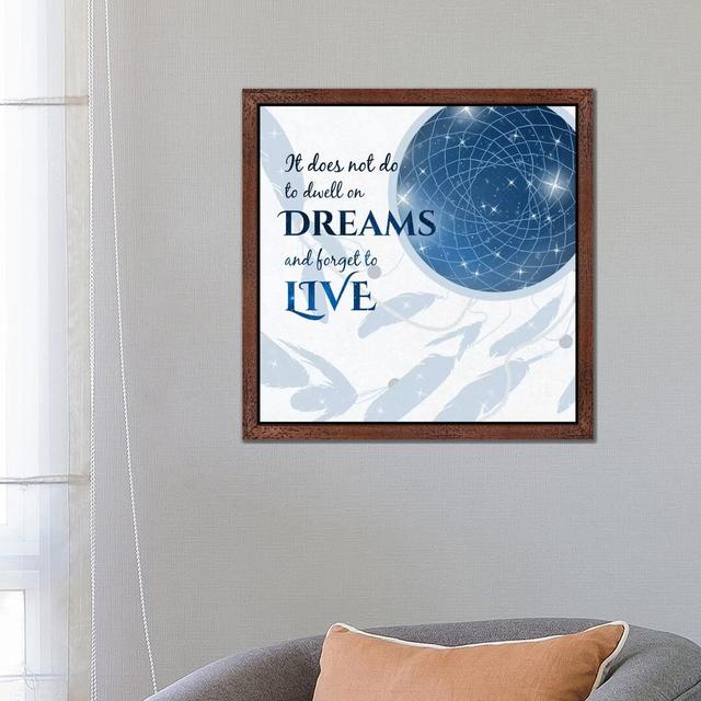 'It Does Not Do to Dwell' - Floater Frame Graphic Art Print on Canvas Happy Larry Frame Option: Brown Framed, Size: 93.98cm H x 93.98cm W x 3.81cm D on Productcaster.