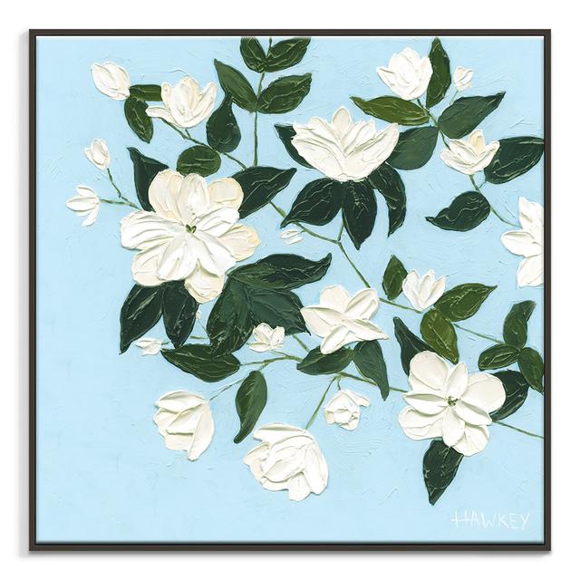 White Magnolias by Angela Hawkey - Painting Rosalind Wheeler Format: Black Framed, Size: 61cm H x 61cm W x 5cm D on Productcaster.