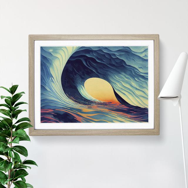 Surrealistic Ocean Wave Vol.4 Abstract House of Hampton Size: 46cm H x 64cm W x 2cm D, Frame Colour: Oak on Productcaster.