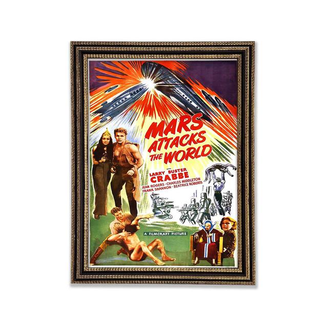 Mars Attacks World Poster 1 Framed Print Bright Star Size: 59.7cm H x 42cm W x 3cm D, Format: Black Gold Framed Paper on Productcaster.