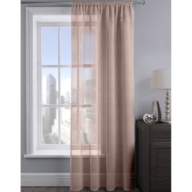 Shimmering Voile Panel 17 Stories Panel Size: 54cm Width x 48cm Drop, Curtain Colour: Blush Pink on Productcaster.