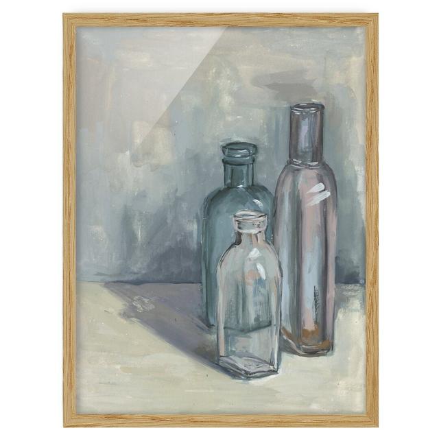 Still Life with Glass Bottles I - Picture Frame Painting Rosalind Wheeler Size: 55cm H x 40cm W x 2cm D, Frame Option: Brown on Productcaster.