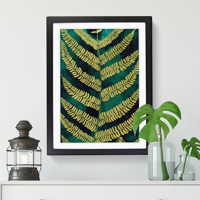 Kernberry Fern Leaf Design - Single Picture Frame Graphic Art Bay Isle Home Frame Option: Walnut, Size: 64cm H x 46cm W x 2cm D on Productcaster.