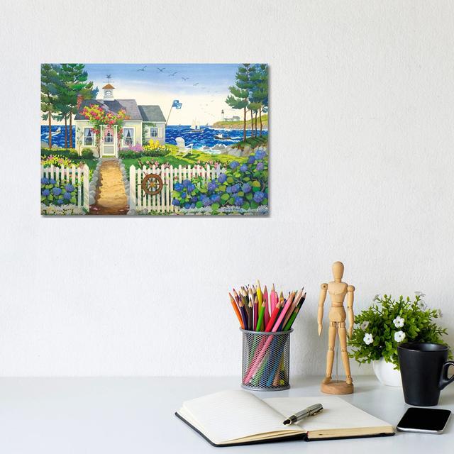 Seaside Cottage by Robin Wethe Altman - Gallery-Wrapped Canvas Giclée on Canvas Breakwater Bay Size: 20.32cm H x 30.48cm W x 1.91cm D, Format: Canvas on Productcaster.