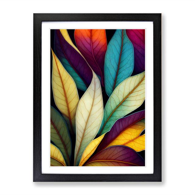 Ylve Ivy Leaf In Colour Vol.2 - Picture Frame Graphic Art Marlow Home Co. Size: 64cm H x 46cm W x 2cm D, Frame Option: Oak on Productcaster.