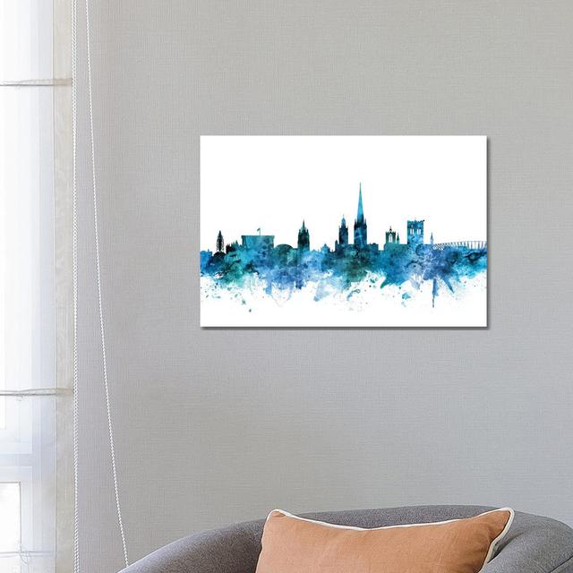 Norwich, England Skyline by Michael Tompsett - Wrapped Canvas Gallery-Wrapped Canvas Giclée Latitude Run Size: 45.72cm H x 66.04cm W x 3.81cm D on Productcaster.