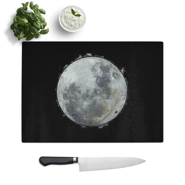 Tempered Glass the Beauty of the Moon Chopping Board East Urban Home Size: 28.5 cm W x 20 cm L on Productcaster.