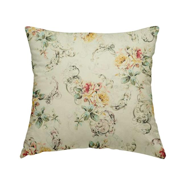 Devore Floral Square Throw Cushion Rosdorf Park Size: 28cm H x 28cm W x 5cm D on Productcaster.