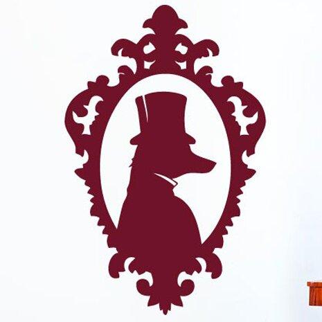 Posh Dog Profile In Ornate Frame Wall Sticker East Urban Home Size: Medium, Colour: Burgundy on Productcaster.