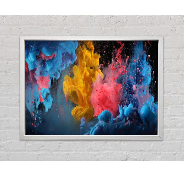 Paint Cloud In Water Framed Print Ivy Bronx Size: 100cm H x 141.4cm W x 3.3cm D, Format: White Framed Canvas on Productcaster.