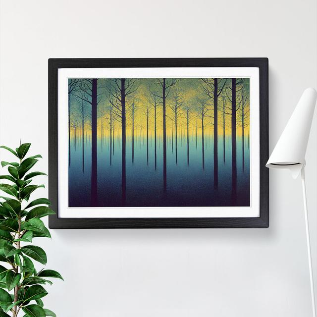 Lively Abstract Forest - Picture Frame Painting Marlow Home Co. Size: 46cm H x 64cm W x 2cm D, Frame Colour: Black on Productcaster.