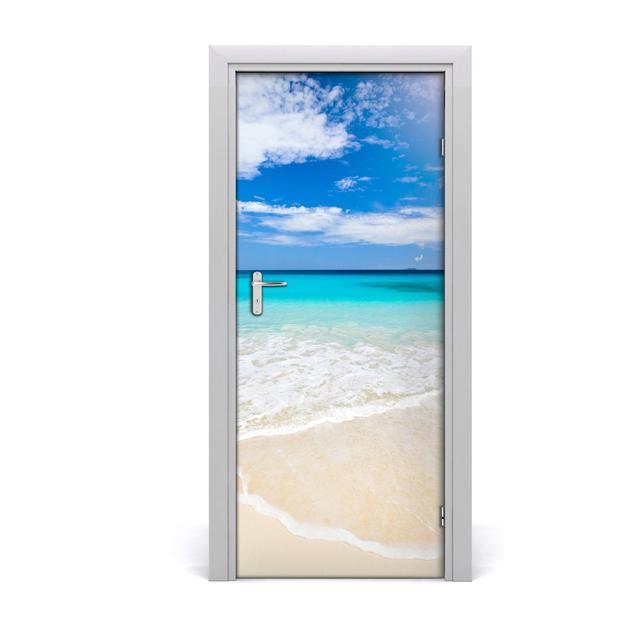 Selfadhesive Tropical Beach Door Sticker East Urban Home on Productcaster.