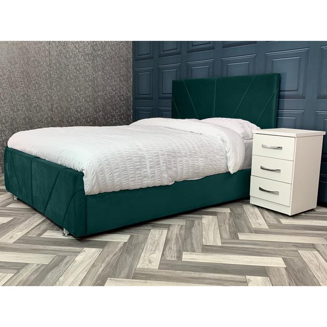 Cassey Small Double (4') Upholstered Bed Frame Canora Grey on Productcaster.