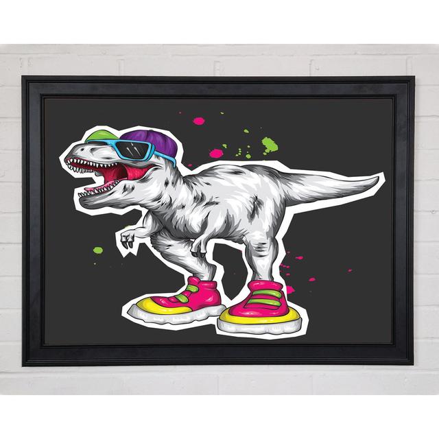 Ausgeschnittener T-Rex Gerahmter Druck Happy Larry Größe: 59,7 cm H x 84,1 cm B x 1,5 cm T on Productcaster.