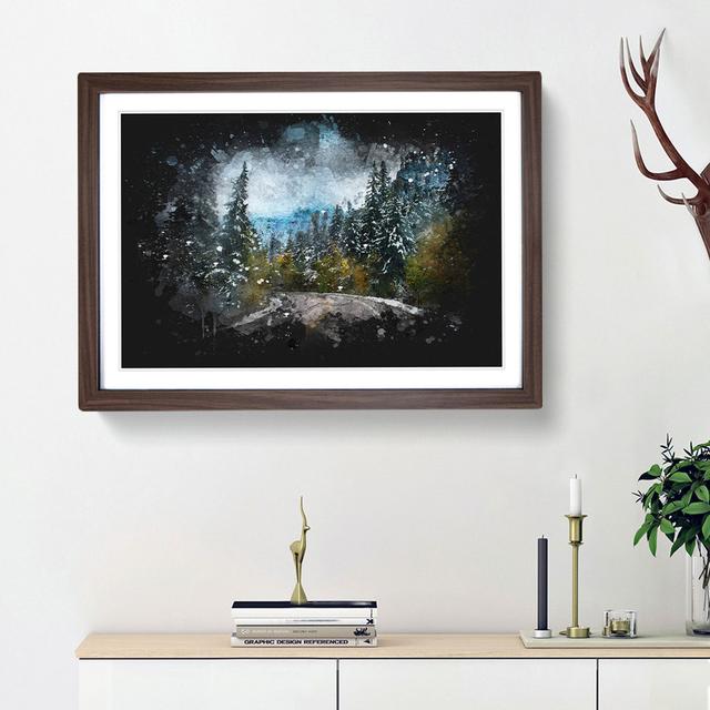 Winter Forest Road - Picture Frame Graphic Art Print East Urban Home Frame Option: Walnut Framed, Size: 33cm H x 45cm W x 2cm D on Productcaster.