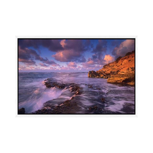 Surf Crashing On Rocks At Keoneloa Bay, Kauai, Hawaii by Tim Fitzharris - Gallery-Wrapped Canvas Giclée on Canvas Beachcrest Home Format: White Framed on Productcaster.