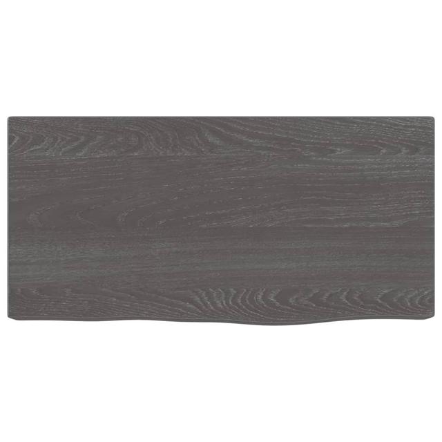 Wall Shelf Treated Solid Wood Oak Natur Pur Size: 6 H x 40 W x 20 D cm, Finish: Dark Brown on Productcaster.