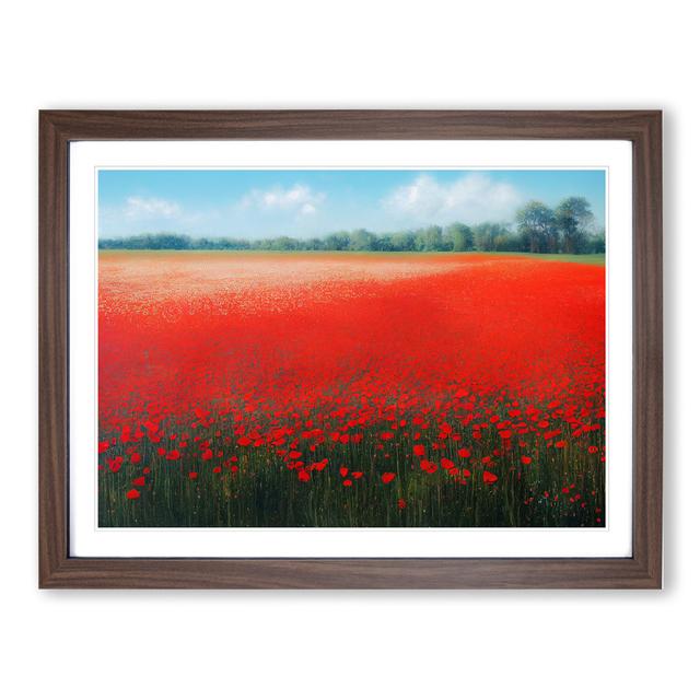 Inspirational Poppy Field Flowers - Picture Frame Graphic Art 17 Stories Frame Colour: Walnut, Size: 34cm H x 46cm W x 2cm D on Productcaster.