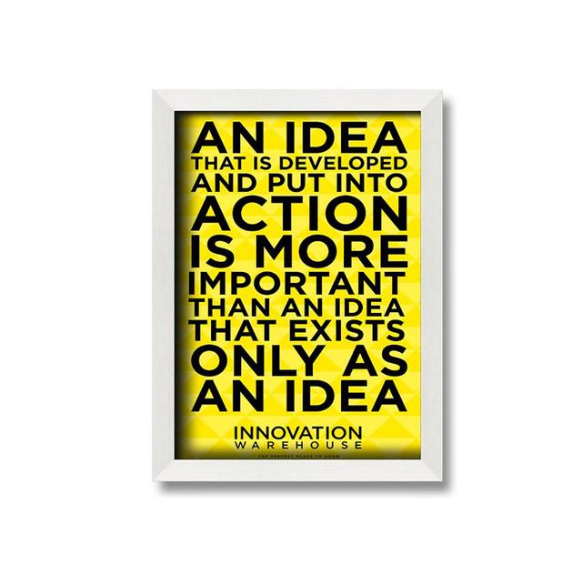 An Idea Put Into Action - Print Happy Larry Size: 59.7cm H x 42cm W x 10cm D, Format: White Framed Paper on Productcaster.