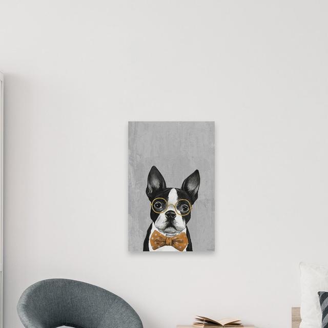 'Nerd Dog' - Wrapped Canvas Painting Print Maturi Size: 66cm H x 45cm W x 3.81cm D on Productcaster.