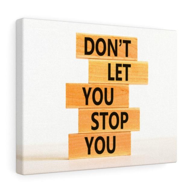 Don't Let You Stop You - Wrapped Canvas Typography Blue Elephant on Productcaster.